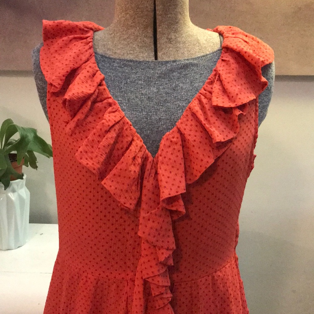 Marc By Marc Jacobs Red Ruffle Dress - Picture 4 of 10